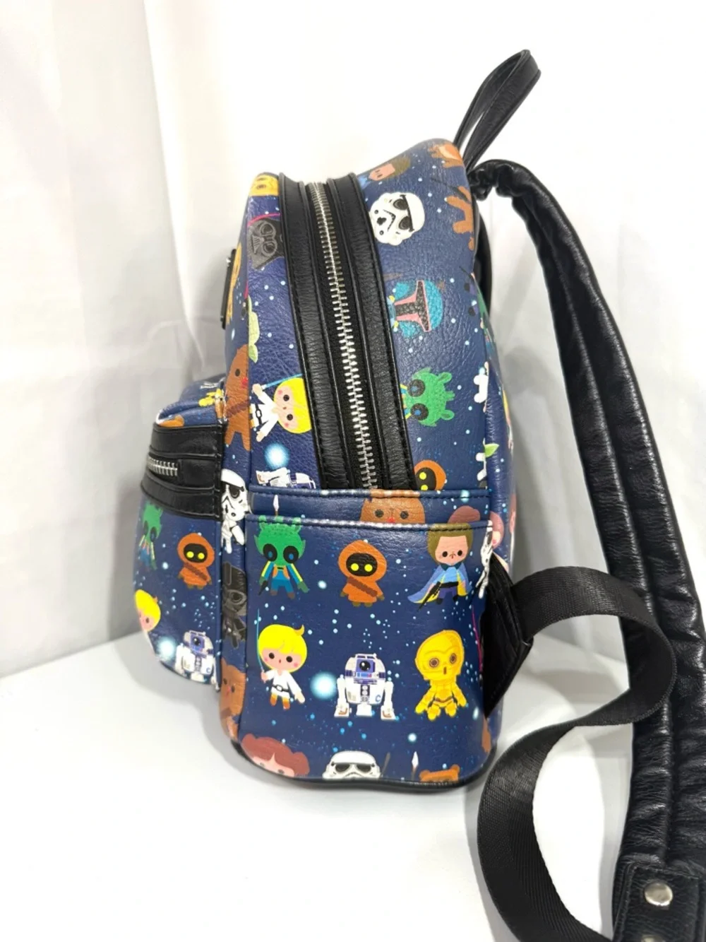 Loungefly Star Wars Mini Backpack Chibi Characters Print Disney Bag‎